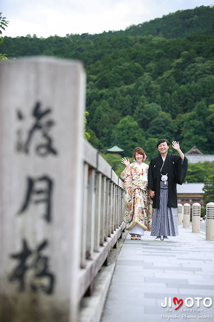 京都の嵐山でロケーション撮影