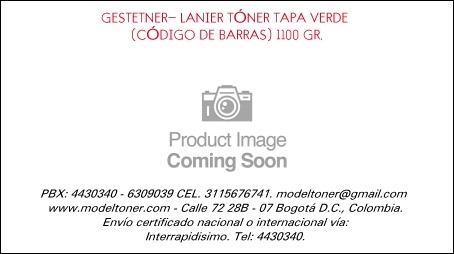 GESTETNER- LANIER TÓNER TAPA VERDE (CÓDIGO DE BARRAS) 1100 GR.