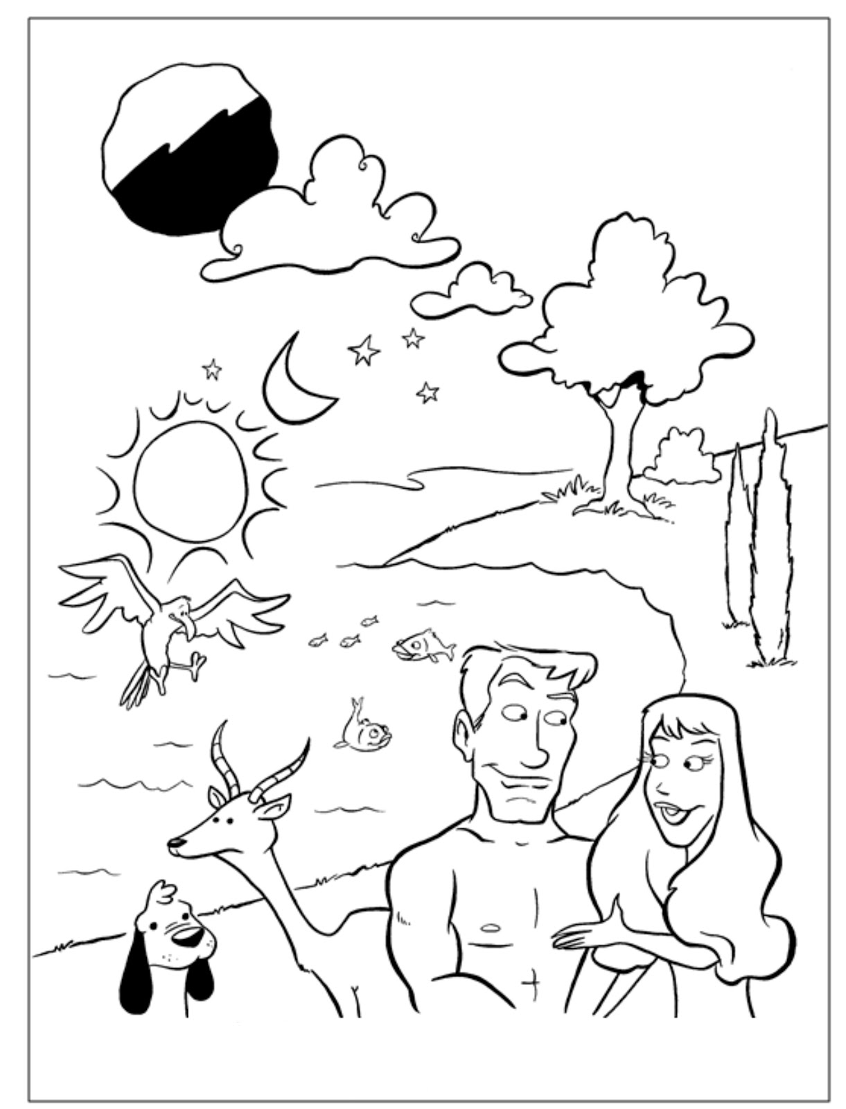 COLORING PAGE KISAH ADAM & HAWA - rajawalikecil