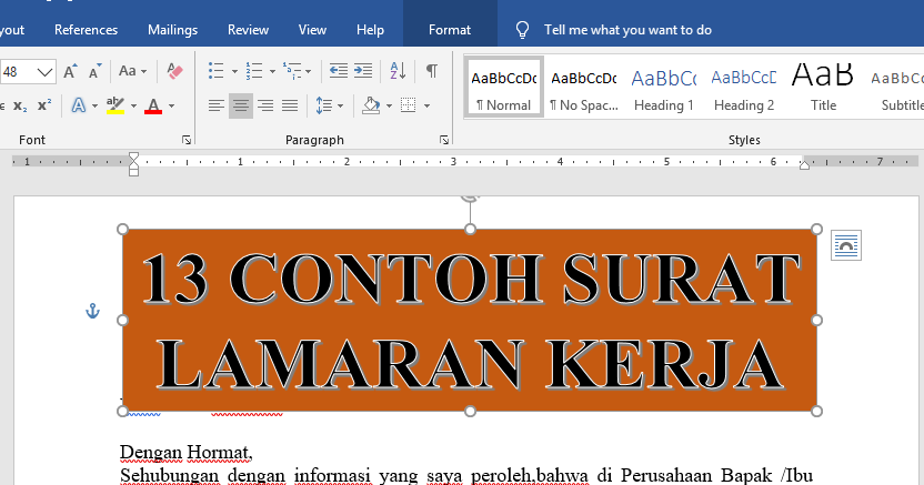 13+ Contoh Surat Lamaran Kerja 2020 Format MS. Word 