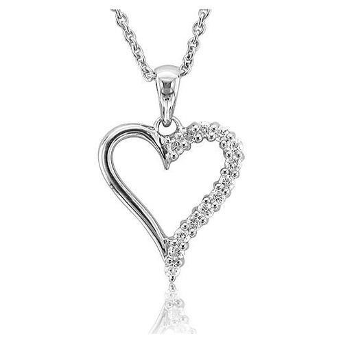 heart diamond necklace romantic and trending heart shaped diamond ...