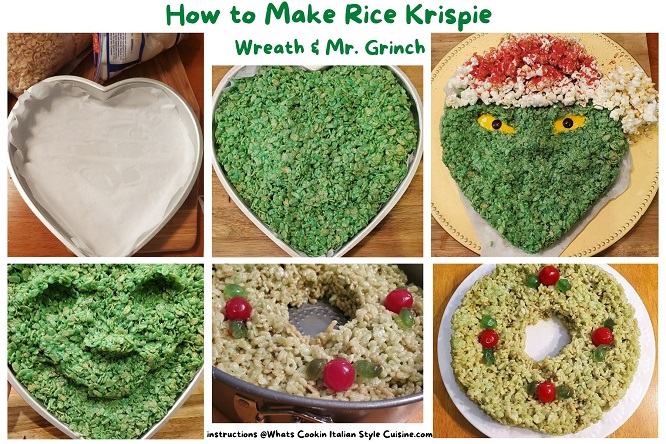 grinch rice krispies treat and wreath