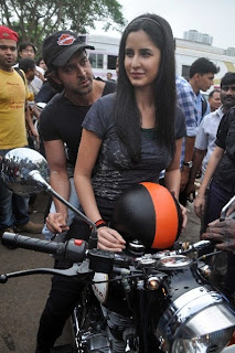 Katrina Kaif with Hrithik Roshan Rides Royal Enfield Bike