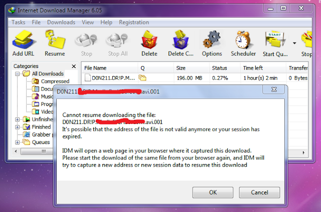 cara resume download di idm