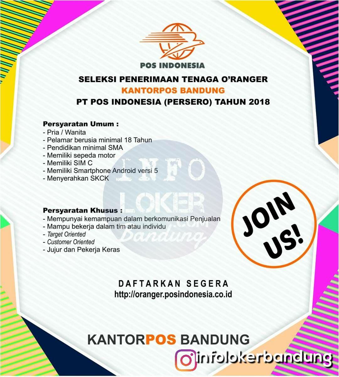 Lowongan Kerja PT Pos Indonesia Persero Bandung Sebagai Oranger