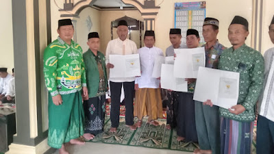 Istighosah Kubro MWC NU Marga Tiga: Penyerahan Sertifikat Wakaf Nazhir NU dan Cek Kesehatan Gratis