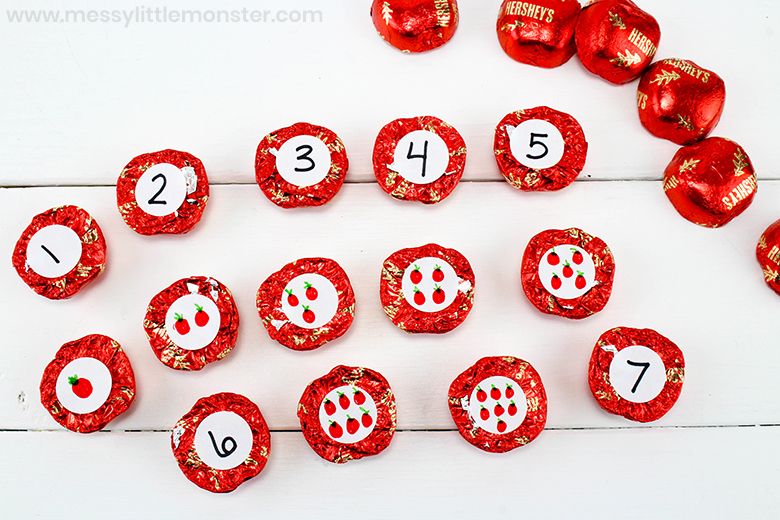 Apple counting activity for preschoolers