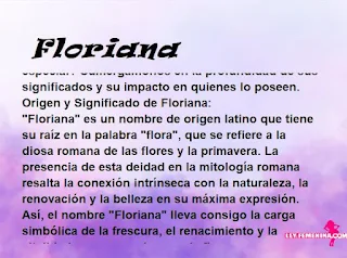 significado del nombre Floriana