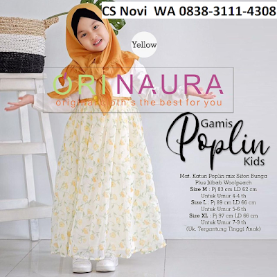 Gamis Poplin Kids - Baju Muslim Gaya