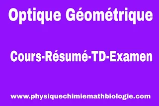 Cours Optique Géométrique SMP2 SMC2 SVT2 MIP1