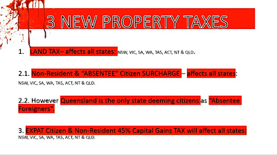 exemption removed Primary Residence Principal Place Residence Foreign Resident CGT QLD