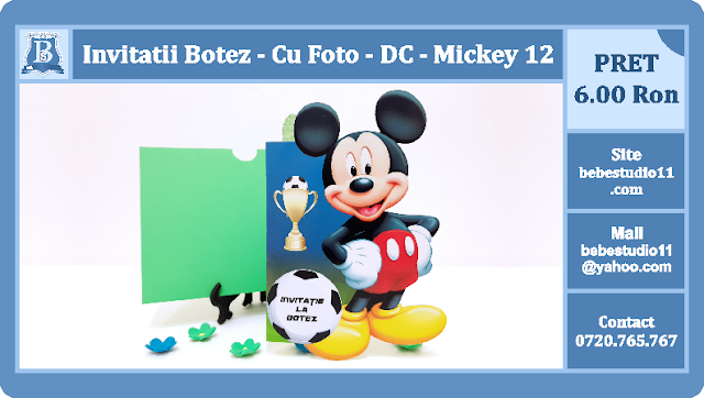 invitatii botez Mickey Mouse