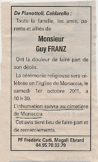 Décès Franz Guy