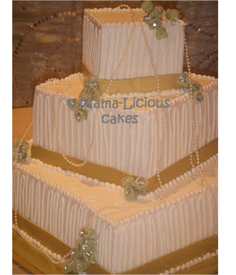 Simple and elegant Ivory Fondant Wedding Cake with Fondant Ivory Roses