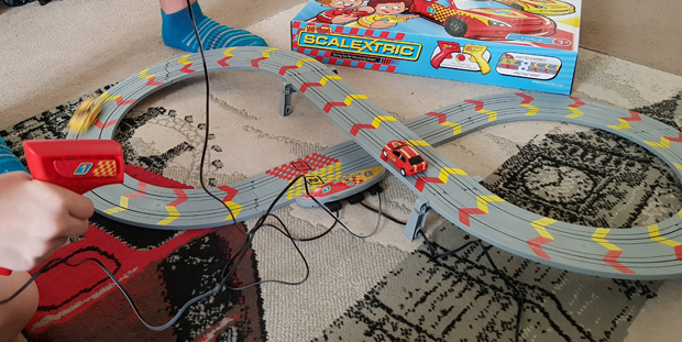 My First Scalextric is a great size for keeping the track out