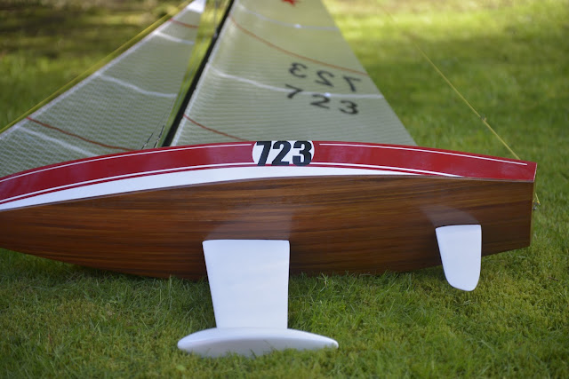 Wooden RC sailboat beautiful wood art boat