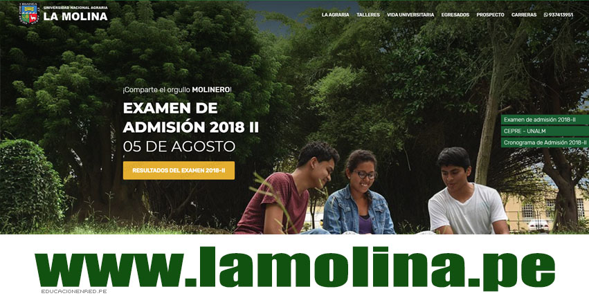 Resultados UNALM 2018-2 (5 Agosto) Ingresantes Examen Admisión - Universidad Nacional Agraria La Molina - www.lamolina.edu.pe