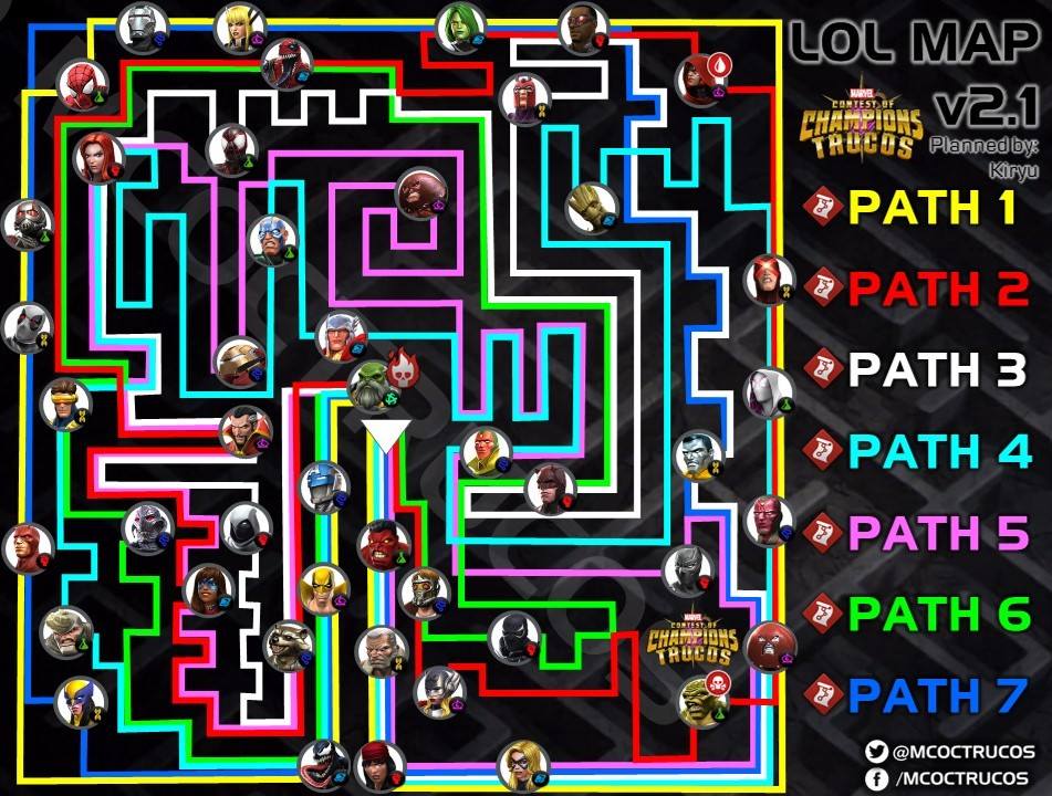 MCOC Labyrinth of Legends (LOL) Map | Nodes | Best Champs