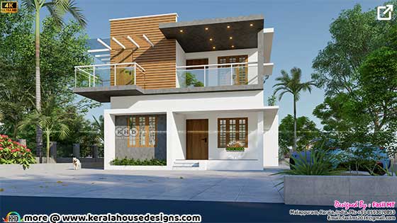 Modern house with cantilever balcony