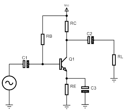 Emitter Biased BJT Amplifier Circuit Diagram