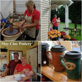visit May Clay Pottery in Marietta, Ohio to learn to throw pots or pick up some gifts