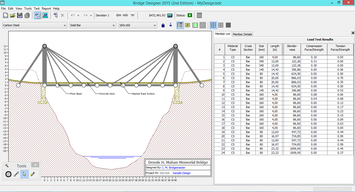 Desain Jembatan Dengan Software "West Point Bridge 