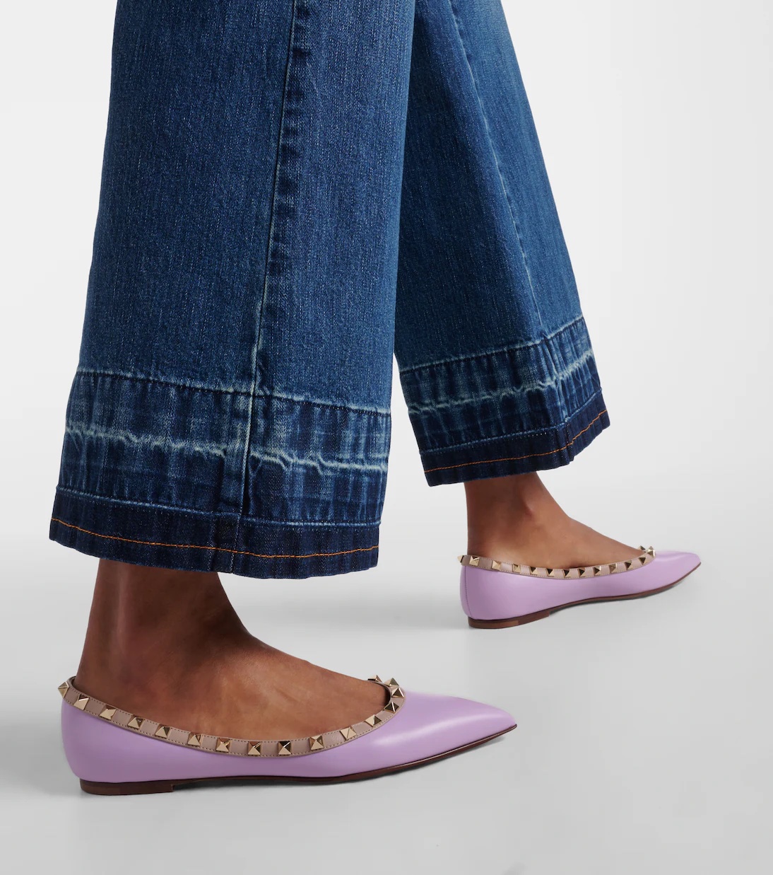 VALENTINO GARAVANI Rockstud leather ballet flats