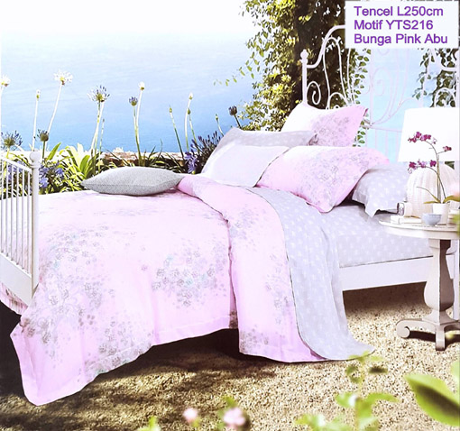 Sprei Tencel Bunga Pink Cantik