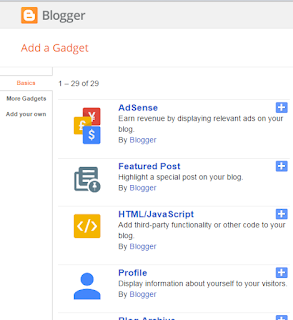 Cara Memasang Widget atau Gadget di Blogger Terbaru