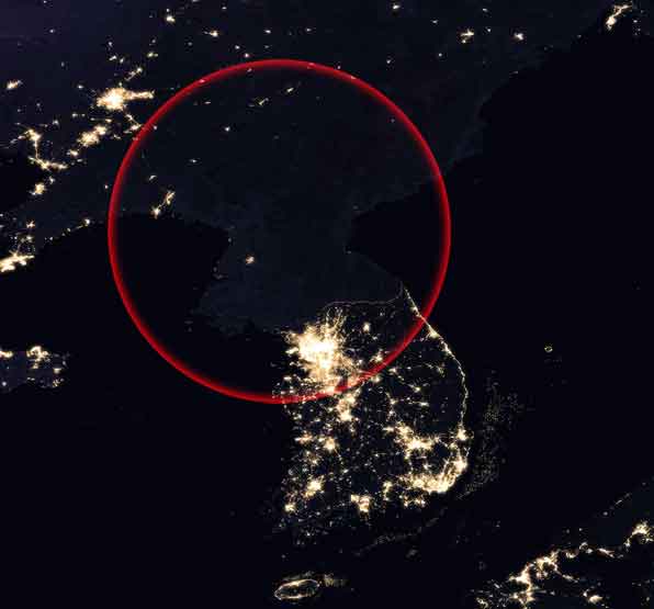 north korea night