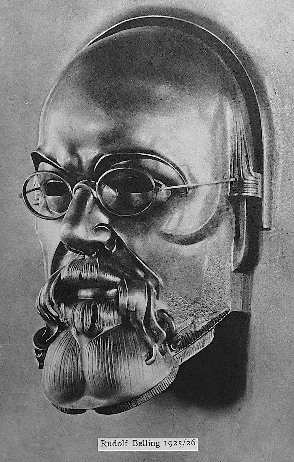 Rudolf Belling metal art 1925, a man's head