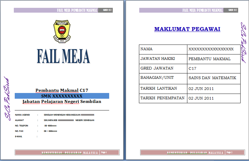 FAIL MEJA PEMBANTU MAKMAL SEKOLAH GRED C 17  SeCuPAK SiREh