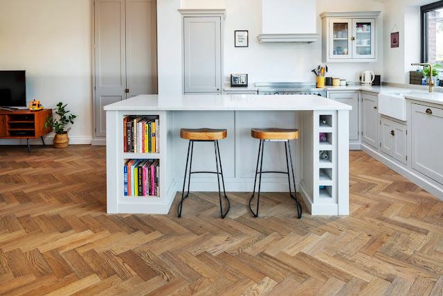 kitchen design with wooden floor