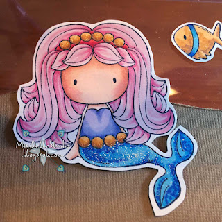 CC Designs Mermaid Emma on a Rock