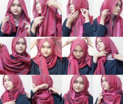 Tutorial Hijab Pashmina Kaos