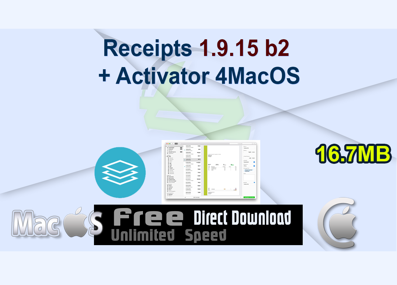 Receipts 1.9.15 b2 + Activator 4MacOS