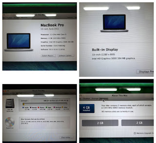 Laptop MacBook Pro A1278 13inch Early 2011 Core i5 2.3GHz RAM 4GB HDD 500GB Seken Mulus Normal