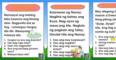 "FILIPINO READING COMPREHENSION (Part 2)" Printable Format, Free to Download