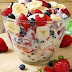 RED, WHITE AND BLUE CHEESECAKE SALAD
