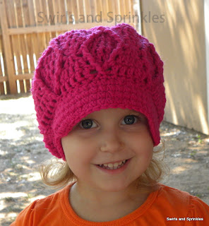 Swirls and Sprinkles: diamond newsboy crochet hat