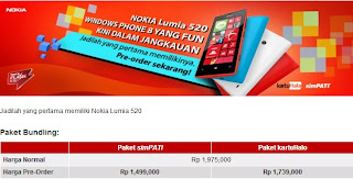 Harga Nokia Lumia 520 Windows Phone 8 Smartphone