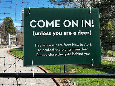 deer fence sign