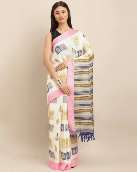 white_leaf_print_traditional_saree