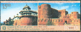 Stamp on Agra Fort