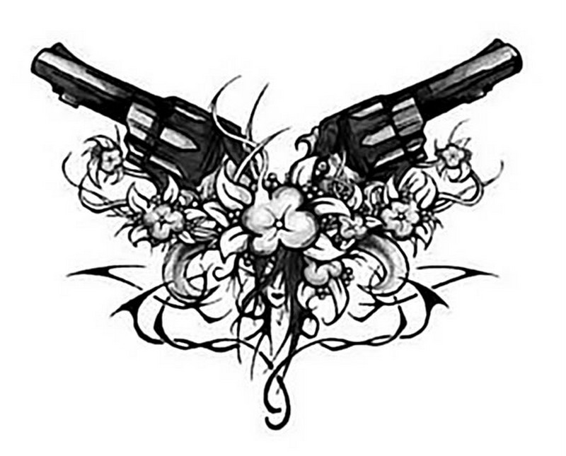 Guns and Roses Tattoo Designs