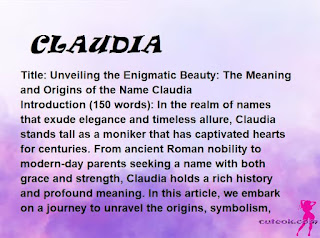 meaning of the name "CLAUDIA"