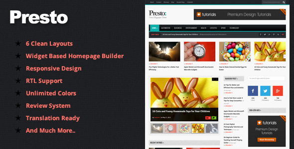 Presto - Powerful Blog/Magazine WordPress Theme - News / Editorial Blog / Magazine