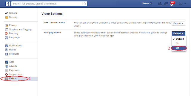  إيقاف التشغيل التلقائي لمقاطع الفيديو في الفيس بوك