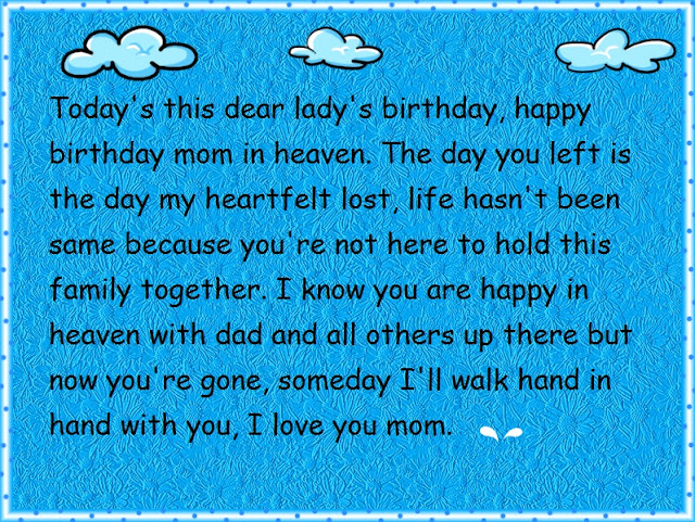 Mom In Heaven Birthday Quotes For Facebook Status Wishingmessage Com