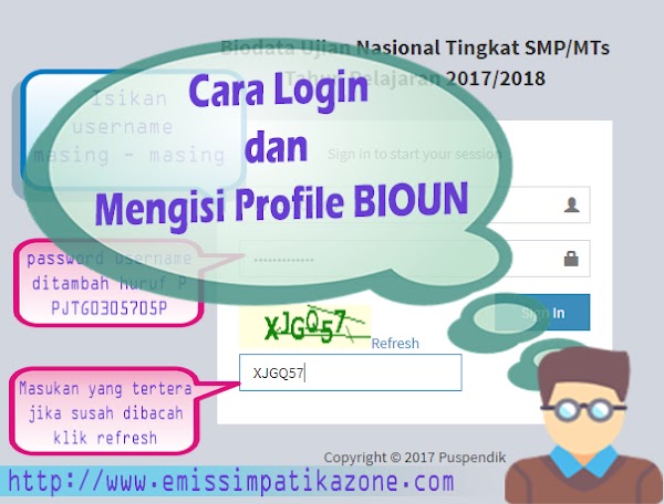  BIOUN : Cara Login dan Mengisi Profile BIOUN 2018